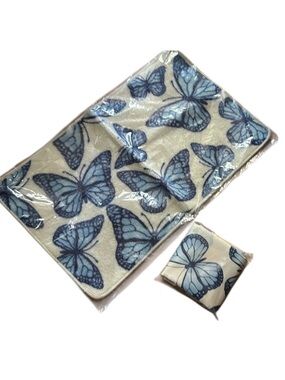 Butterfly Shower Curtain and Bath Mat